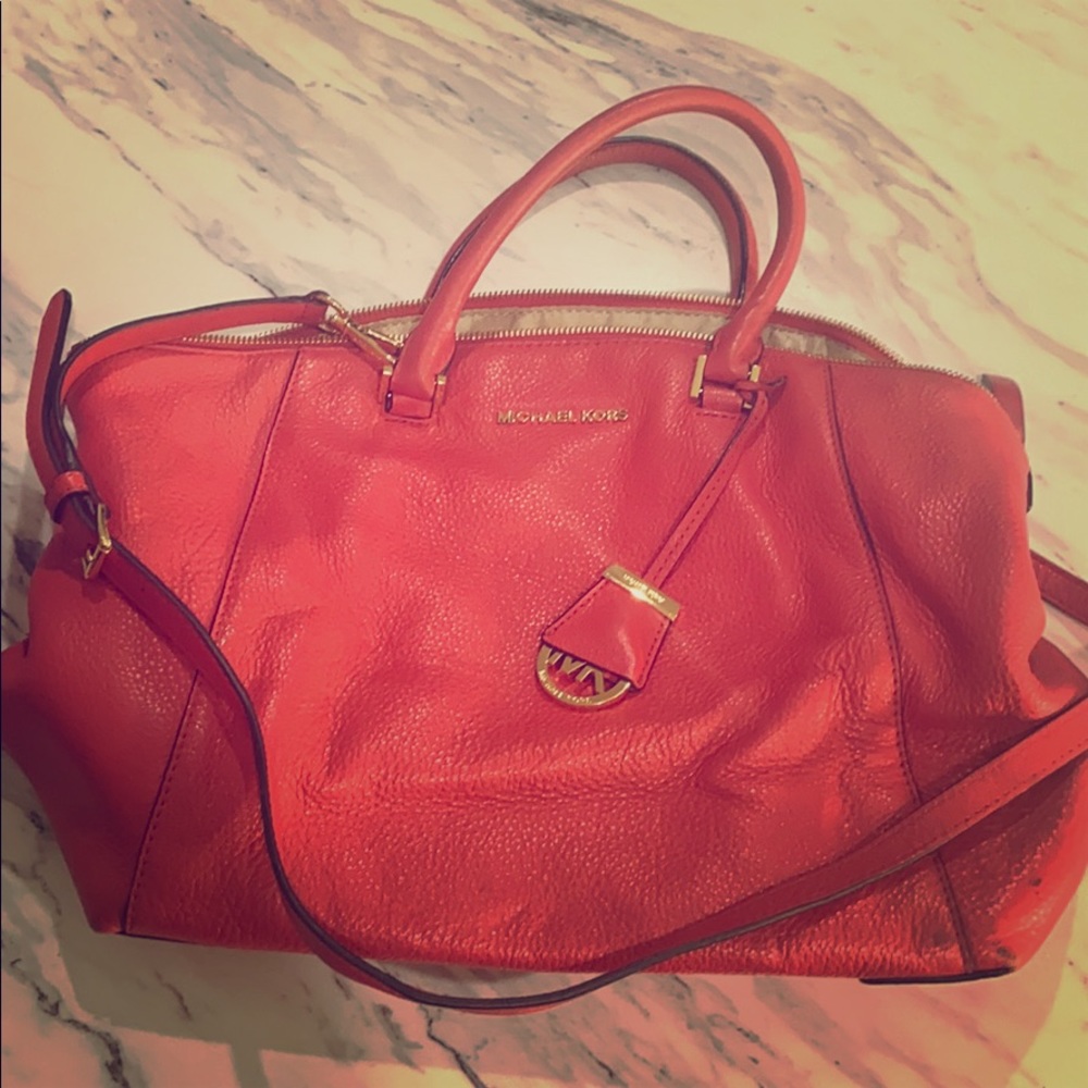 Riley Large Pebbled Leather Michael Kors Satchel